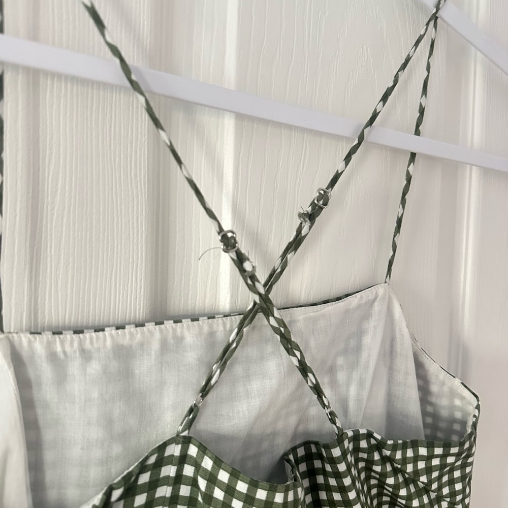 Urban Outfitters Green and White Gingham Slip Dress - Picture 3 of 4